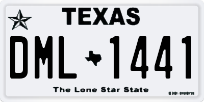 TX license plate DML1441