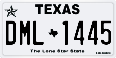 TX license plate DML1445
