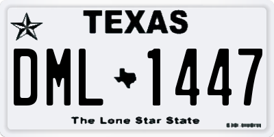 TX license plate DML1447