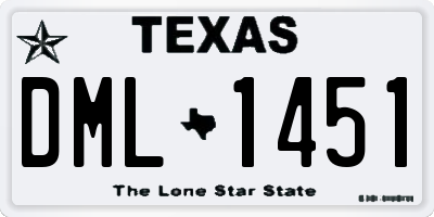 TX license plate DML1451
