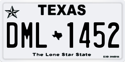 TX license plate DML1452