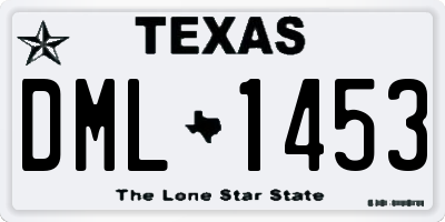 TX license plate DML1453