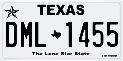 TX license plate DML1455
