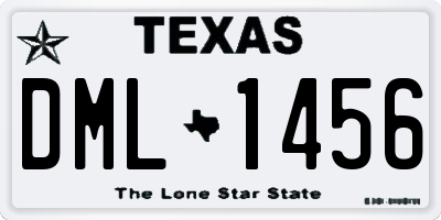TX license plate DML1456
