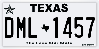 TX license plate DML1457