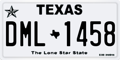 TX license plate DML1458