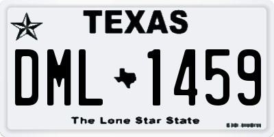 TX license plate DML1459