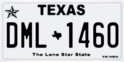 TX license plate DML1460