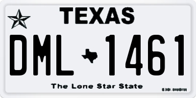 TX license plate DML1461