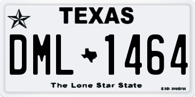 TX license plate DML1464