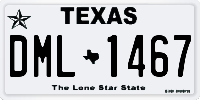 TX license plate DML1467
