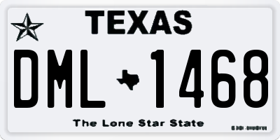 TX license plate DML1468