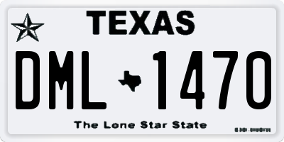 TX license plate DML1470