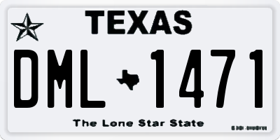 TX license plate DML1471