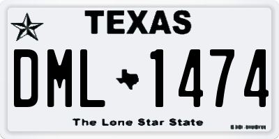 TX license plate DML1474