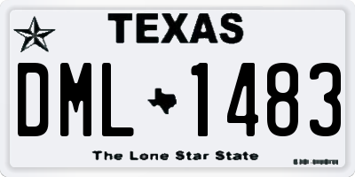 TX license plate DML1483