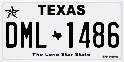 TX license plate DML1486