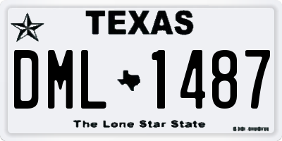 TX license plate DML1487