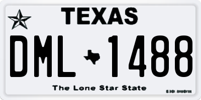 TX license plate DML1488