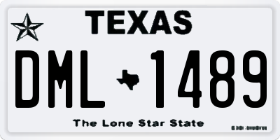 TX license plate DML1489