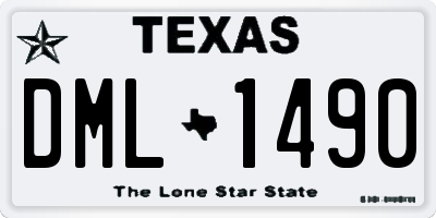 TX license plate DML1490