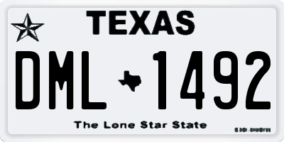 TX license plate DML1492