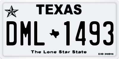TX license plate DML1493