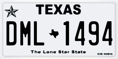 TX license plate DML1494