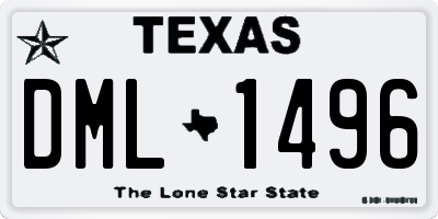 TX license plate DML1496