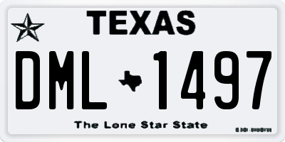 TX license plate DML1497