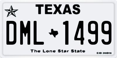 TX license plate DML1499