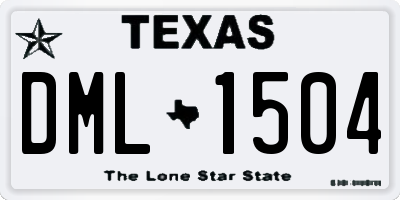 TX license plate DML1504