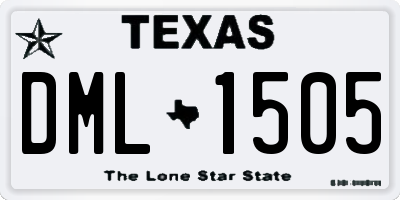 TX license plate DML1505
