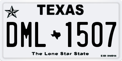TX license plate DML1507