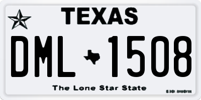 TX license plate DML1508