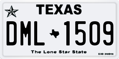TX license plate DML1509