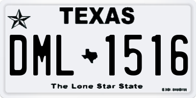 TX license plate DML1516