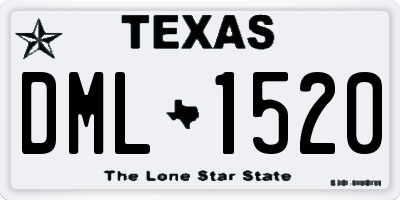 TX license plate DML1520