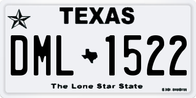 TX license plate DML1522