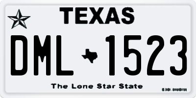TX license plate DML1523