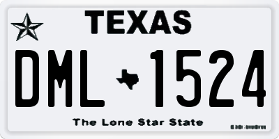 TX license plate DML1524