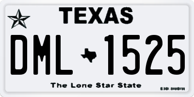 TX license plate DML1525