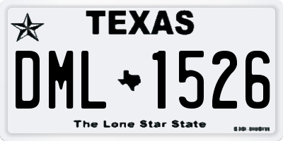 TX license plate DML1526