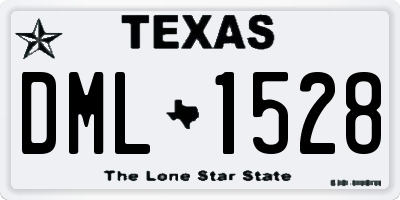 TX license plate DML1528
