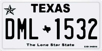 TX license plate DML1532