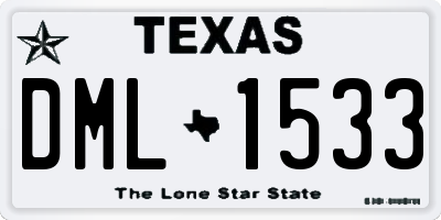 TX license plate DML1533