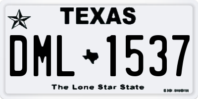 TX license plate DML1537