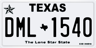 TX license plate DML1540