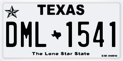 TX license plate DML1541