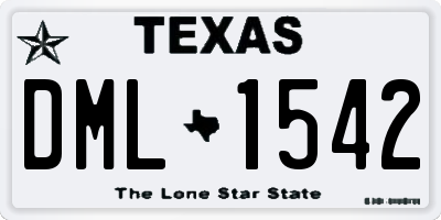 TX license plate DML1542